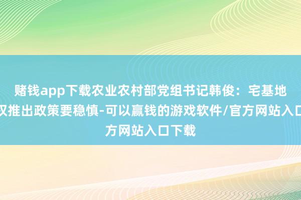 赌钱app下载农业农村部党组书记韩俊：宅基地使用权推出政策要稳慎-可以赢钱的游戏软件/官方网站入口下载